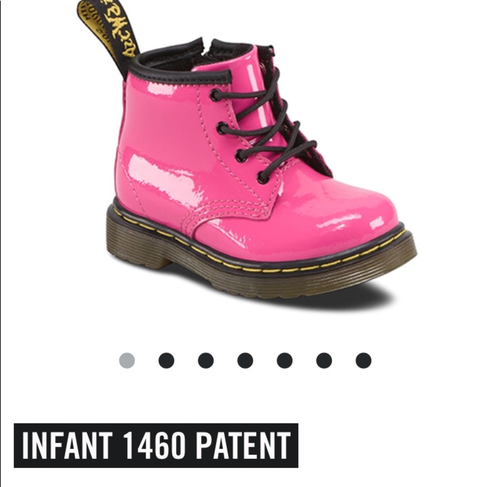 HOT PINK PATENT INFANT DR MARTINS BOOTIES